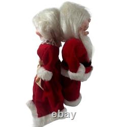 Santa Mrs Claus Dolls Handmade 13 In Velvet Dress Kitschy 1960s Vintage Bottle