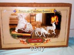 Santa & Sleigh & Reindeer Grandeur Noel Porcelain 2000 Collector' Edition Iob