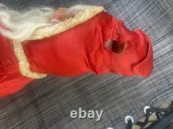 Santa Very Old Vintage Unusual Small Size 18T Santa Claus w Satin Outfit