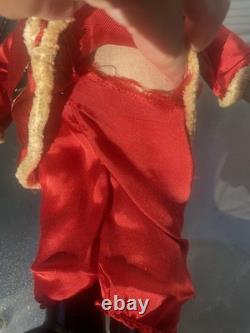 Santa Very Old Vintage Unusual Small Size 18T Santa Claus w Satin Outfit