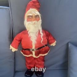 Santa Very Old Vintage Unusual Small Size 18T Santa Claus w Satin Outfit