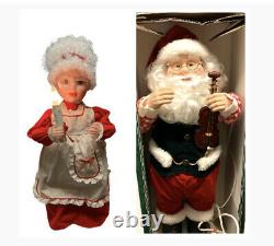 Santa and Mrs. Claus Animated Christmas Figures Holiday Illuminated