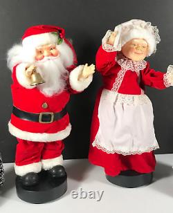 Santa and mrs claus display doll figures Christmas decoration moves sound