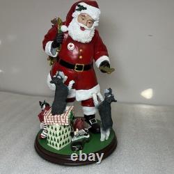 Santa's Mini Schnauzers the Danbury Mint MBI Santa Claus Dog Sculpture Christmas