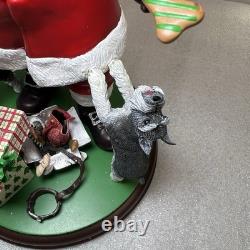 Santa's Mini Schnauzers the Danbury Mint MBI Santa Claus Dog Sculpture Christmas