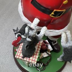 Santa's Mini Schnauzers the Danbury Mint MBI Santa Claus Dog Sculpture Christmas