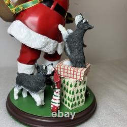 Santa's Mini Schnauzers the Danbury Mint MBI Santa Claus Dog Sculpture Christmas