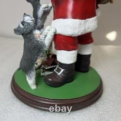 Santa's Mini Schnauzers the Danbury Mint MBI Santa Claus Dog Sculpture Christmas