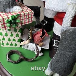 Santa's Mini Schnauzers the Danbury Mint MBI Santa Claus Dog Sculpture Christmas