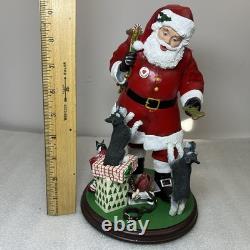 Santa's Mini Schnauzers the Danbury Mint MBI Santa Claus Dog Sculpture Christmas