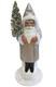 Schaller Paper Mache Candy Container Santa Old Silver Sponge Finish 6h X 2
