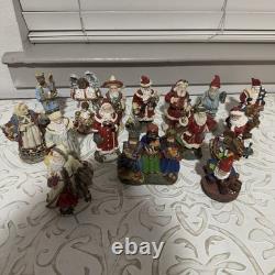 Set of 15 International Santa Figurines Christmas Decor Collection