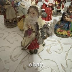Set of 15 International Santa Figurines Christmas Decor Collection