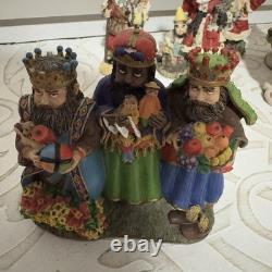 Set of 15 International Santa Figurines Christmas Decor Collection