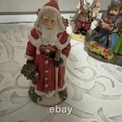 Set of 15 International Santa Figurines Christmas Decor Collection
