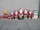 Several Vintage Santa Claus, Frosty Snowman Noel Candles Blow Mold