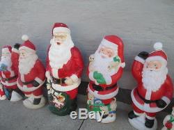 Several Vintage Santa Claus, Frosty Snowman Noel candles blow mold