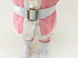 Shabby VTG 14 Harold Gale Happy Rosy Red Lips Santa Claus Pink Velvet Suit READ