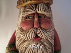 Shawn Cipa Carved Wooden Christmas 13 Santa Claus Figure 1996 #105