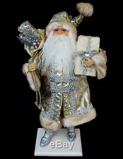 Signature Santa Claus Figure / Elegant Gold & Silver Costume / Large Size