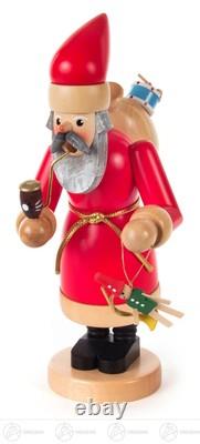 Smoker Santa Claus Red Height = 23cm NEW Ore Mountains Smoke Figure