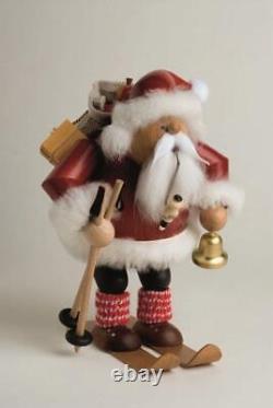 Smoking Man Santa Claus On Ski Wxdxh = 5 1/8x5 7/8x7 7/8in New Smoke Character