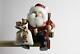 Smoking Shelf Sitter Santa Claus With Gifts Wxdxh = 7 1/8x7 7/8x9 3/8in New