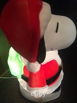 Snoopy Santa Claus Christmas Blow Mold Lighted 32 In