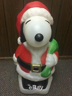 Snoopy Santa Claus Christmas Blow Mold Lighted 32 In