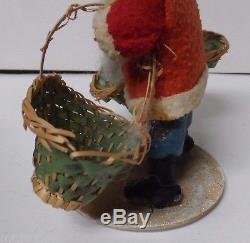 Spectacular Germany Compo Face SANTA CLAUS w 2 WICKER BASKETS for Candy