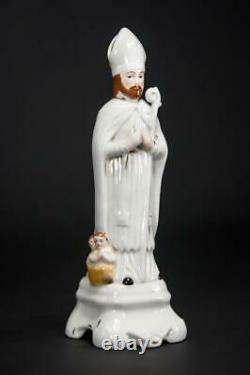 St Nicholas Porcelain Statue Antique Saint Figure Santa Claus Figurine 8.3