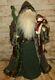 Standing Santa Claus Figure Large Huge Tree Topper 29 Gray Robe Holding Snowman