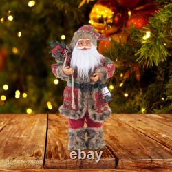 Standing Santa Claus Gift Statue Table Collectible Doll Santa Claus Figure