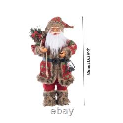 Standing Santa Claus Gift Statue Table Collectible Doll Santa Claus Figure