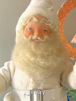 Stunning'60 Vtg SANTA CLAUS Ivory Suit RARE Display Arts NYC Display Figure 15