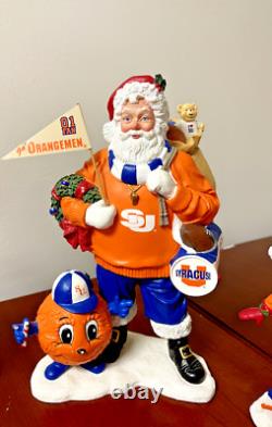 Syracuse University Cuse Danbury Mint Santa Claus Christmas Figurine Collection