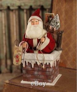 TD2961 Bethany Lowe 13 Santa Claus in Chimney Christmas Table Piece Saint Nick