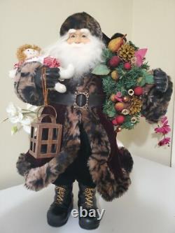 TELCO International Santa Clause Christmas Figurine Folk Art Decor 21 Tall