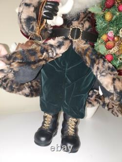 TELCO International Santa Clause Christmas Figurine Folk Art Decor 21 Tall