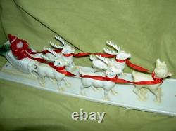 THREE (3) Antique 1920s, traditional cotton batting Santa Claus figure ornaments