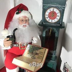 Telco Animated Motionette Electric Christmas Clock Santa Claus 24 Talking 1994