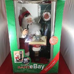 Telco Animated Motionette Electric Christmas Clock Santa Claus 24 Talking 1994