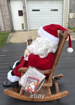 Telco Animated Rocking Chair Santa Claus With Pipe 18 Display Figure Motion