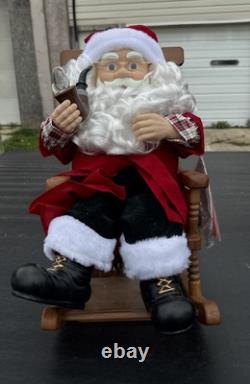 Telco Animated Rocking Chair Santa Claus With Pipe 18 Display Figure Motion