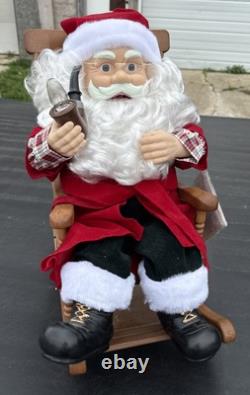 Telco Animated Rocking Chair Santa Claus With Pipe 18 Display Figure Motion