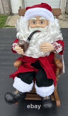 Telco Animated Rocking Chair Santa Claus With Pipe 18 Display Figure Motion