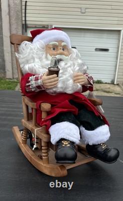 Telco Animated Rocking Chair Santa Claus With Pipe 18 Display Figure Motion