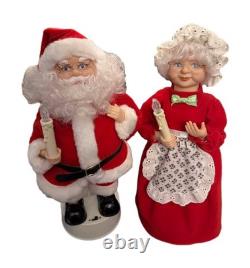 Telco Animated Santa & Mrs Claus Lighted Figures Christmas on Main Street 1994