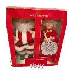Telco Animated Santa & Mrs Claus Lighted Figures Christmas on Main Street 1994