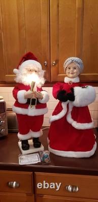 Telco Motion-ettes Animated Santa and Mrs. Claus 24 Tall 1994-95 MINT SEE VIDEO